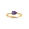 East West .50 Ct Pear Alexandrite Pavé Birthstone Ring