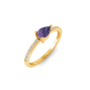 East West .50 Ct Pear Alexandrite Pavé Birthstone Ring