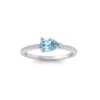East West .50 Ct Pear Aquamarine Pavé Birthstone Ring