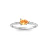 East West .50 Ct Pear Citrine Pavé Birthstone Ring