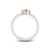 East West .50 Ct Pear Citrine Pavé Birthstone Ring