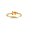 East West .50 Ct Pear Citrine Pavé Birthstone Ring