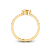 East West .50 Ct Pear Citrine Pavé Birthstone Ring