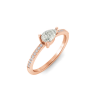 East West .50 Ct Pear CZ Pavé Birthstone Ring