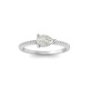 East West .50 Ct Pear CZ Pavé Birthstone Ring