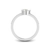 East West .50 Ct Pear CZ Pavé Birthstone Ring