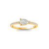 East West .50 Ct Pear CZ Pav·Birthstone Ring