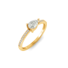 East West .50 Ct Pear CZ Pav·Birthstone Ring
