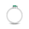 East West .50 Ct Pear Emerald Pavé Birthstone Ring