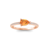 East West .50 Ct Pear Garnet Pavé Birthstone Ring