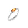 East West .50 Ct Pear Garnet Pavé Birthstone Ring