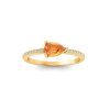 East West .50 Ct Pear Garnet Pavé Birthstone Ring
