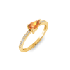 East West .50 Ct Pear Garnet Pavé Birthstone Ring