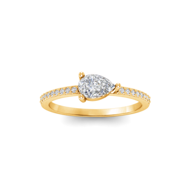 .50 Ct East West Pear Lab Diamond Pavé Ring
