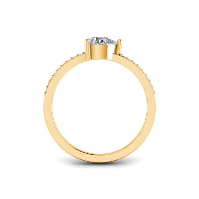 .50 Ct East West Pear Lab Diamond Pavé Ring