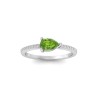 East West .50 Ct Pear Peridot Pavé Birthstone Ring