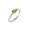 East West .50 Ct Pear Peridot Pavé Birthstone Ring