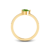 East West .50 Ct Pear Peridot Pavé Birthstone Ring