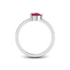 East West .50 Ct Pear Ruby Pavé Birthstone Ring