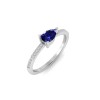 East West .50 Ct Pear Sapphire Pavé Birthstone Ring