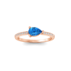 East West .50 Ct Pear Topaz Pavé Birthstone Ring