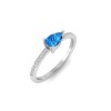 East West .50 Ct Pear Topaz Pavé Birthstone Ring