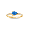 East West .50 Ct Pear Topaz Pavé Birthstone Ring