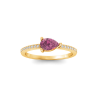 East West .50 Ct Pear Tourmaline Pavé Birthstone Ring