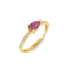 East West .50 Ct Pear Tourmaline Pavé Birthstone Ring