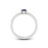 East West .50 Ct Round Alexandrite Pavé Birthstone Ring