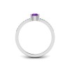 East West .50 Ct Round Amethyst Pavé Birthstone Ring