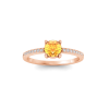 East West .50 Ct Round Citrine Pavé Birthstone Ring