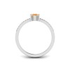 East West .50 Ct Round Citrine Pavé Birthstone Ring
