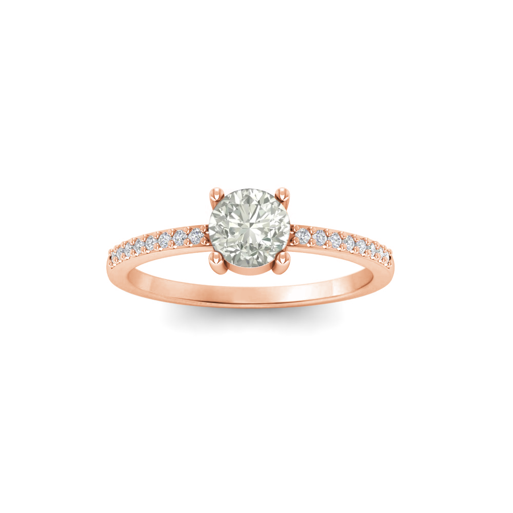 East West .50 Ct Round CZ Pavé Birthstone Ring