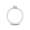 East West .50 Ct Round CZ Pavé Birthstone Ring