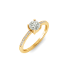 East West .50 Ct Round CZ Pavé Birthstone Ring