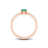 East West .50 Ct Round Emerald Pavé Birthstone Ring