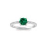 East West .50 Ct Round Emerald Pavé Birthstone Ring