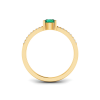 East West .50 Ct Round Emerald Pavé Birthstone Ring