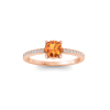 East West .50 Ct Round Garnet Pavé Birthstone Ring