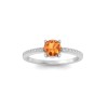 East West .50 Ct Round Garnet Pavé Birthstone Ring