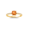 East West .50 Ct Round Garnet Pavé Birthstone Ring