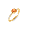East West .50 Ct Round Garnet Pavé Birthstone Ring