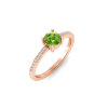 East West .50 Ct Round Peridot Pavé Birthstone Ring
