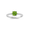 East West .50 Ct Round Peridot Pavé Birthstone Ring