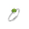East West .50 Ct Round Peridot Pavé Birthstone Ring