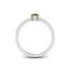 East West .50 Ct Round Peridot Pavé Birthstone Ring