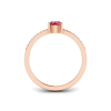 East West .50 Ct Round Ruby Pavé Birthstone Ring