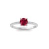 East West .50 Ct Round Ruby Pavé Birthstone Ring