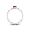 East West .50 Ct Round Ruby Pavé Birthstone Ring